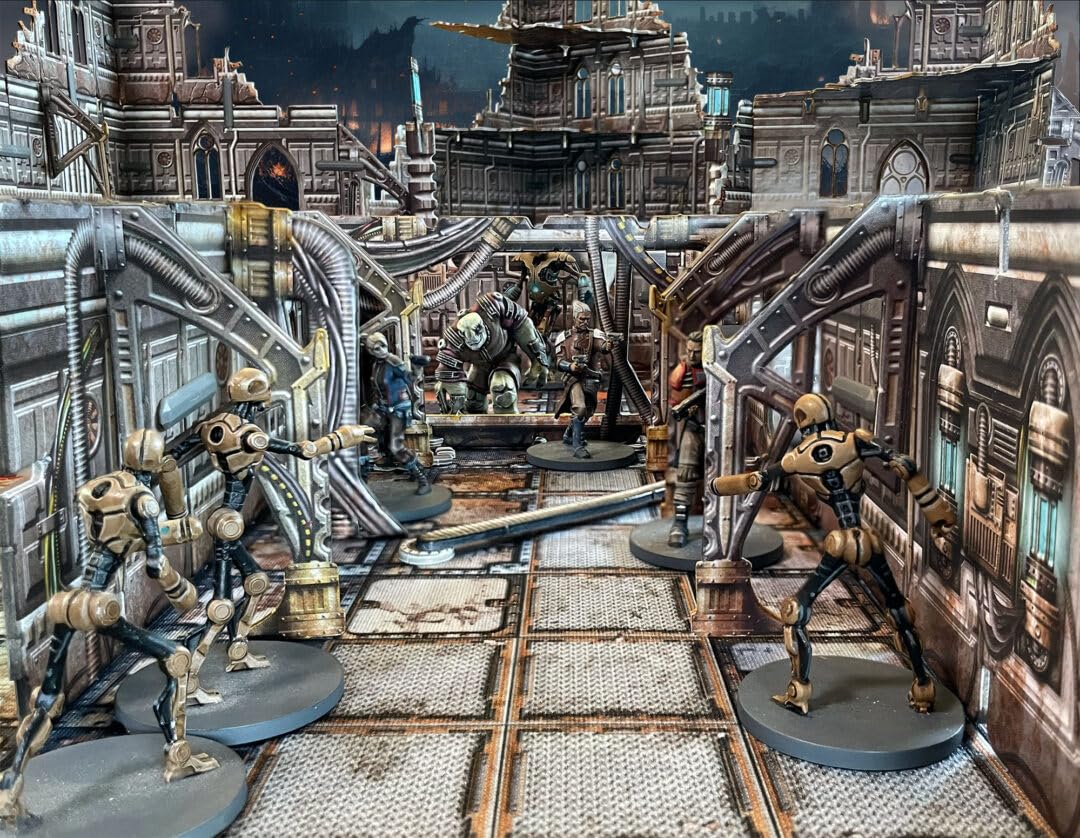 Battle Systems Sci-fi Terrain: Gothic Cityscape Core Set for 28-35mm RPG/Wargames | 40k Necromunda Card Scenery