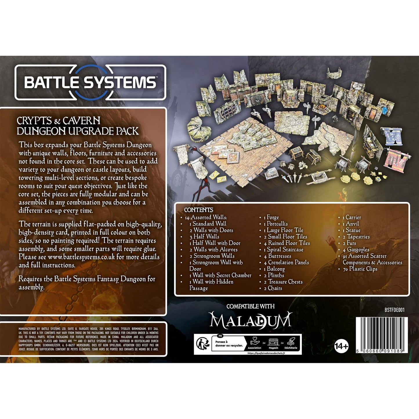 Battle Systems Fantasy Dungeon Terrain: Crypts & Caverns – Full-Color Cardstock Terrain for D&D
