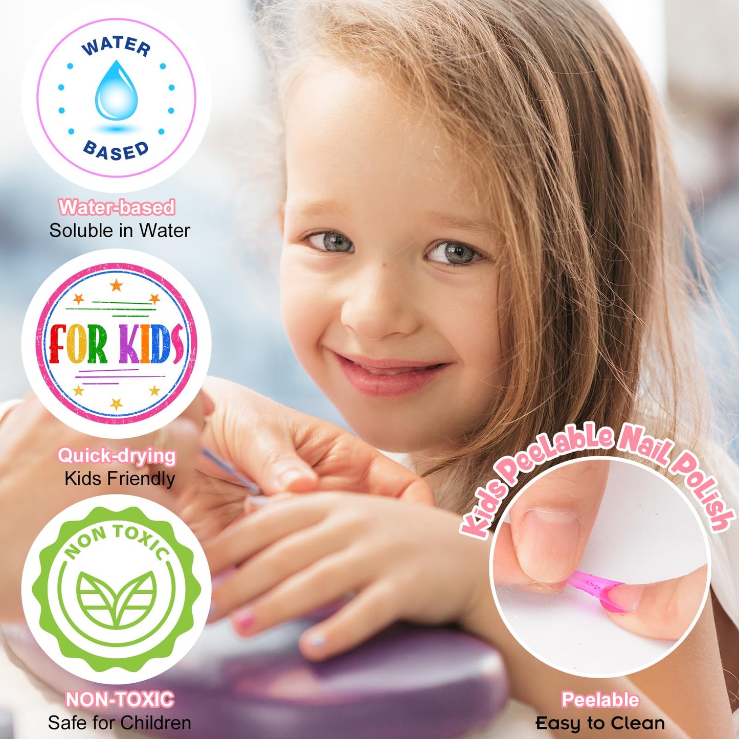 BATTOP Kids Nail Polish Set – All-in-One Nail Art Kit with Dryer & Organizer