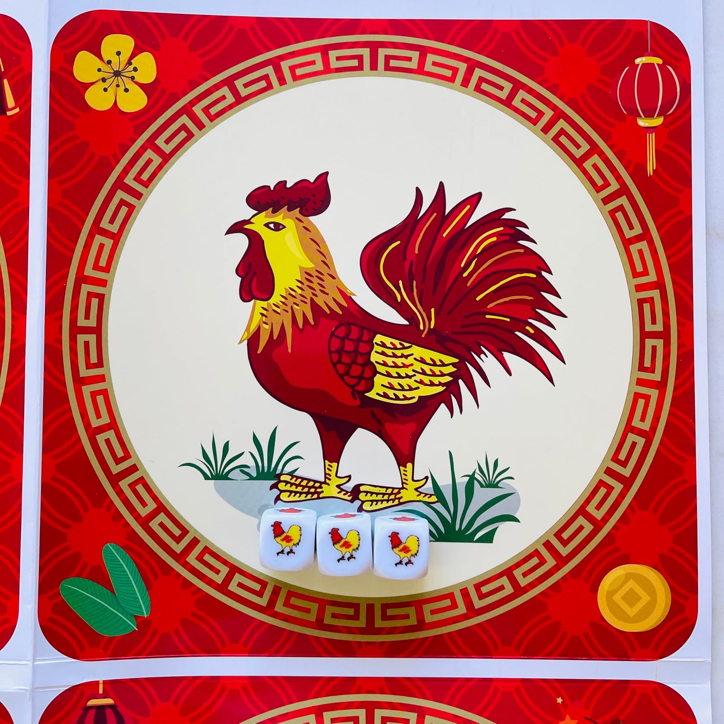 Gourd Crab Shrimp Fish Game | Bau Cua Ca Cop Dice Set & Premium Mat for Family Fun
