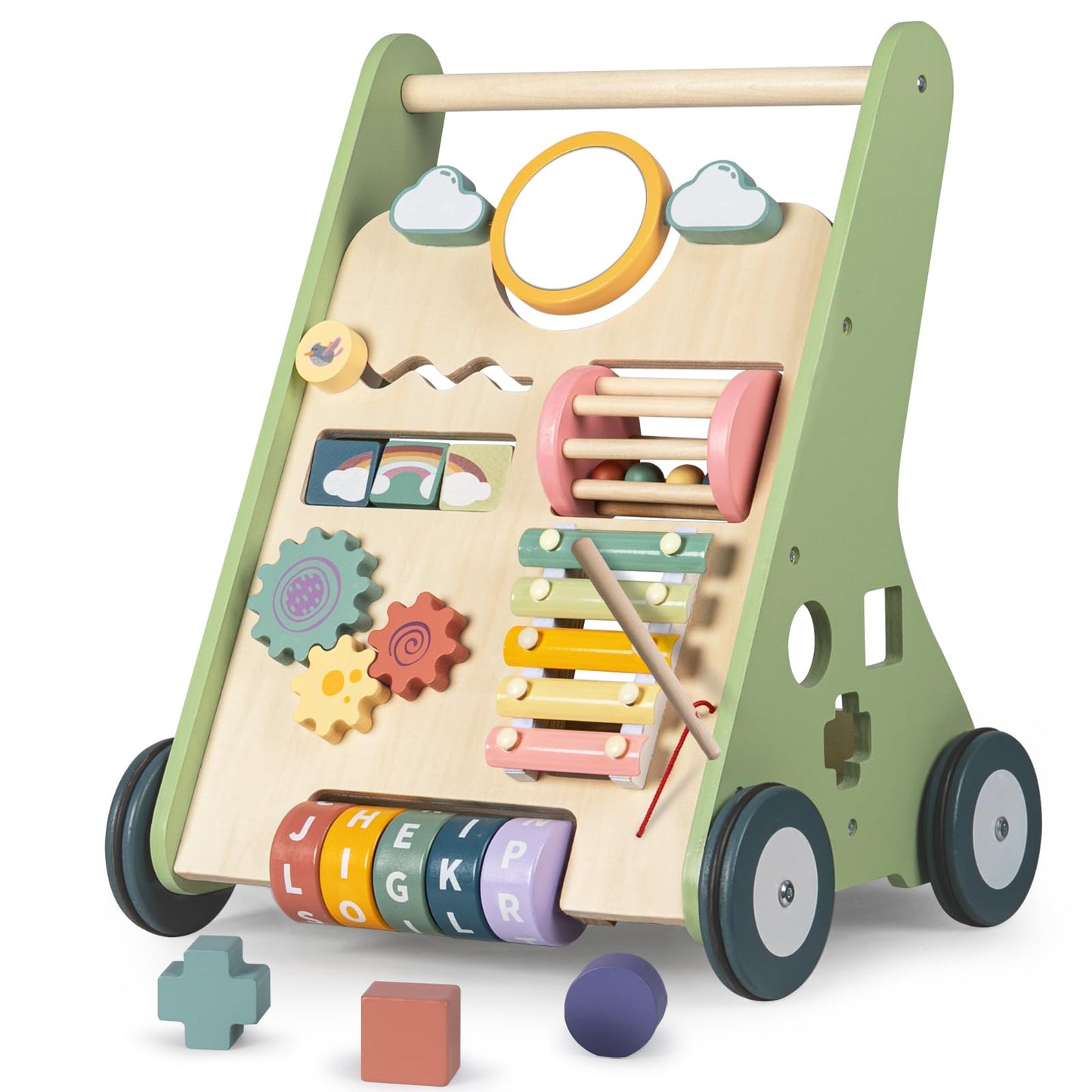 Bautia Wooden Baby Walker – Montessori Push Toy for First Steps