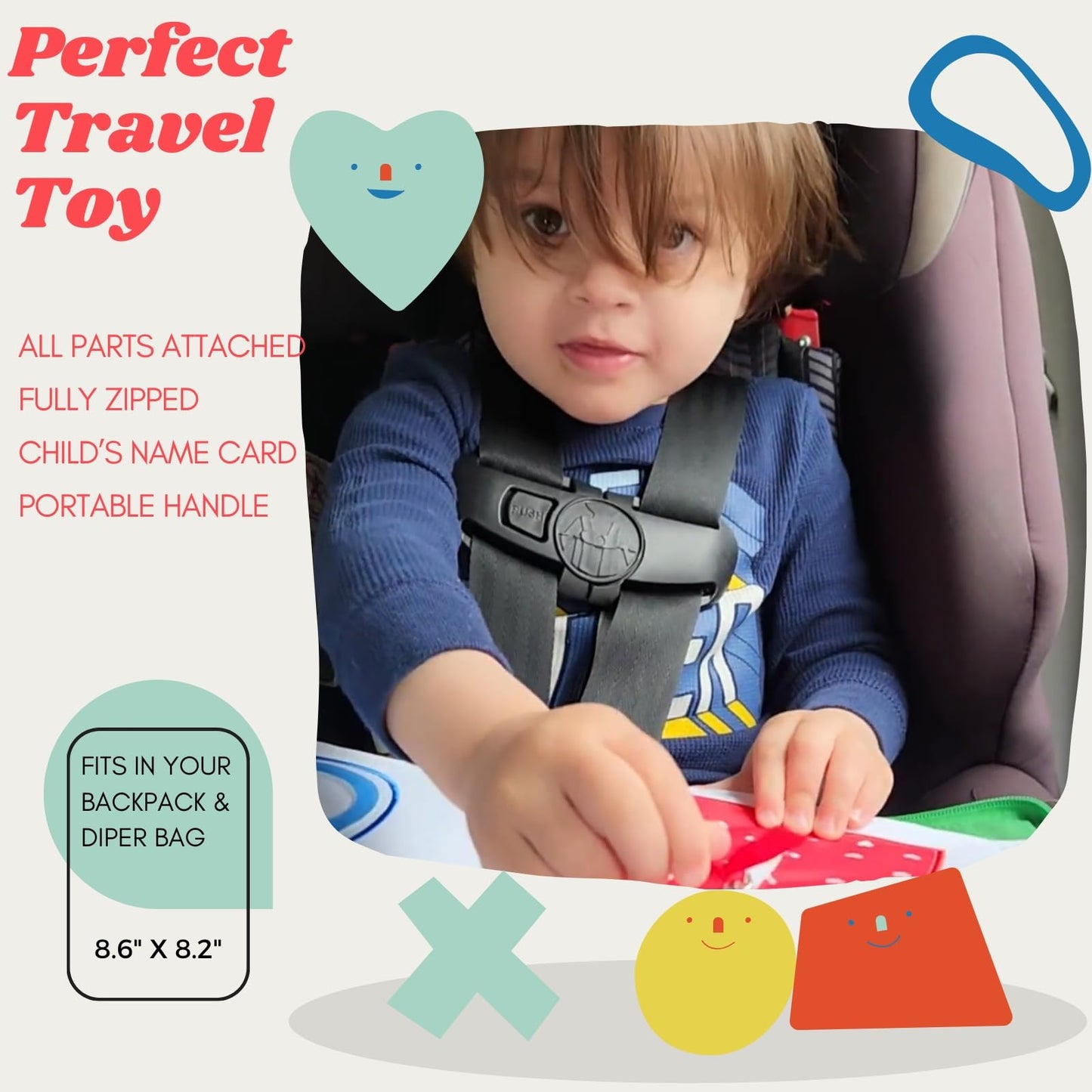 BAVY My Quiet Book – Travel Busy Board for Toddlers 1-4, All Parts Attached