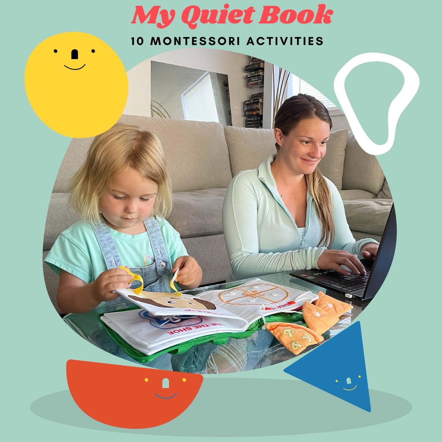 BAVY My Quiet Book: 10 Montessori Busy Board for Toddlers 2-4 | Travel-Friendly Sensory Toy & Gift