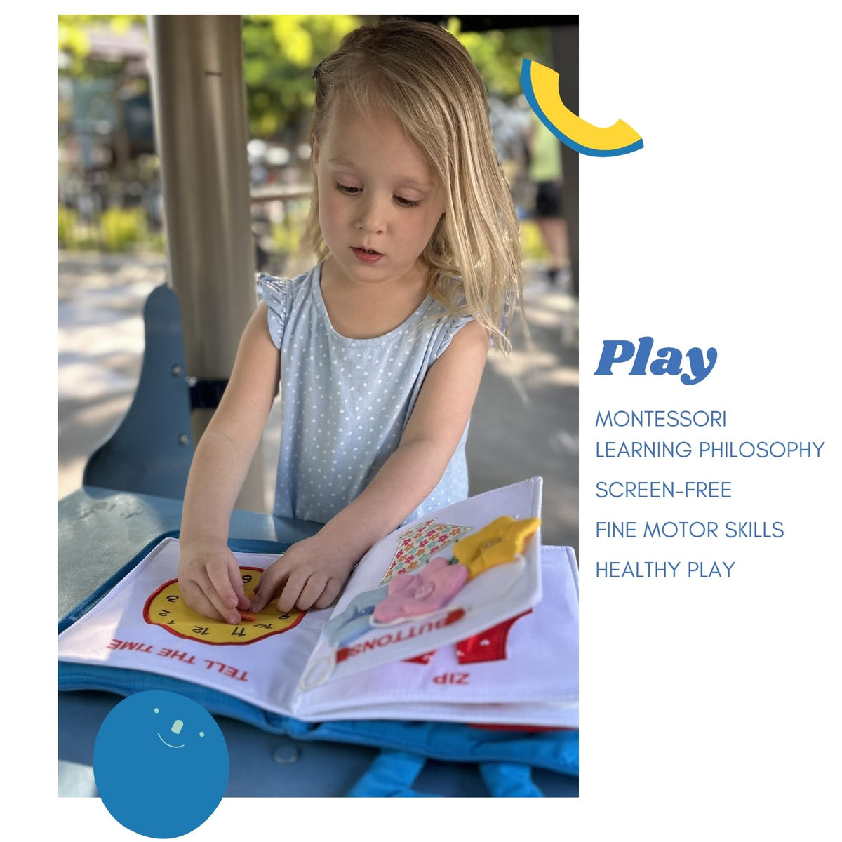 BAVY My Quiet Book: 10 Montessori Busy Board for Toddlers 2-4 | Travel-Friendly Sensory Toy & Gift