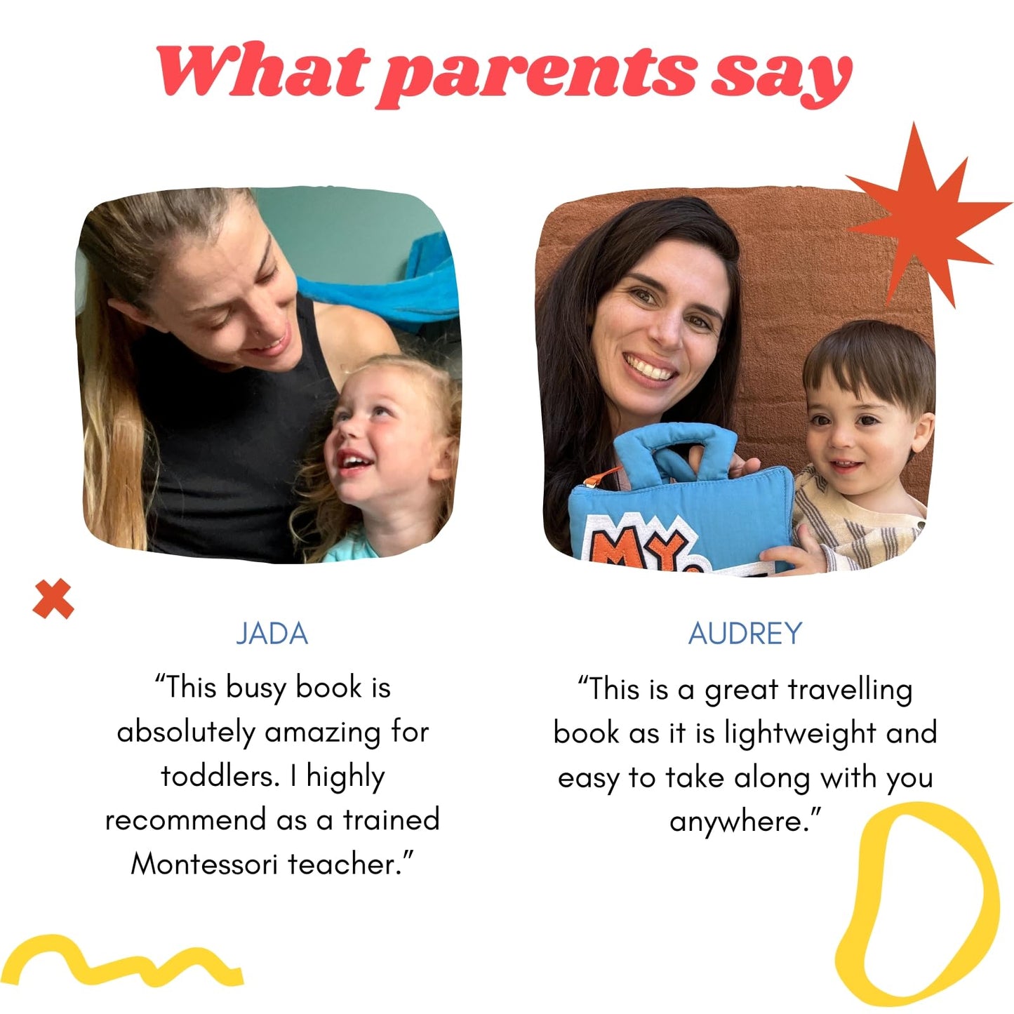 BAVY My Quiet Book: 10 Montessori Busy Board for Toddlers 2-4 | Travel-Friendly Sensory Toy & Gift