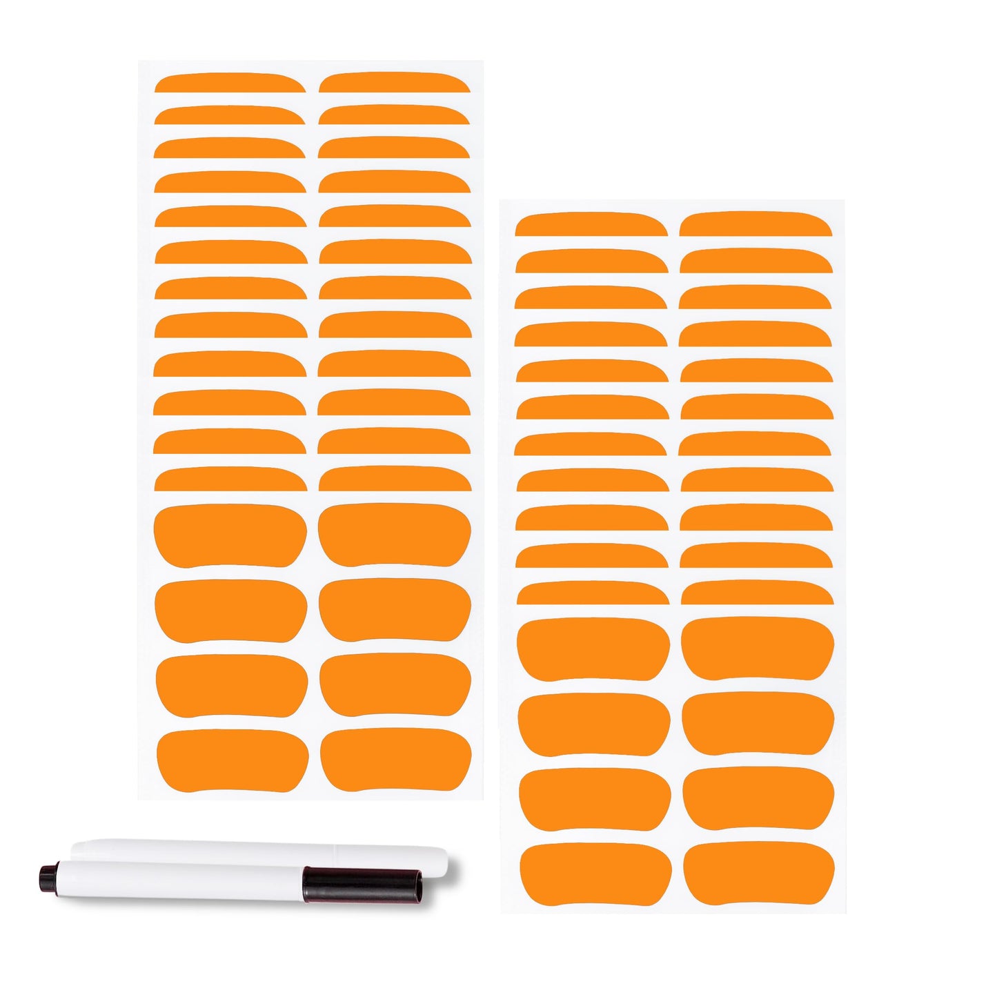 Bawusou 100 Pairs Sports Eye Black Stickers Set with 2 Pencils – Baseball, Football, Softball, Lacrosse (Orange)