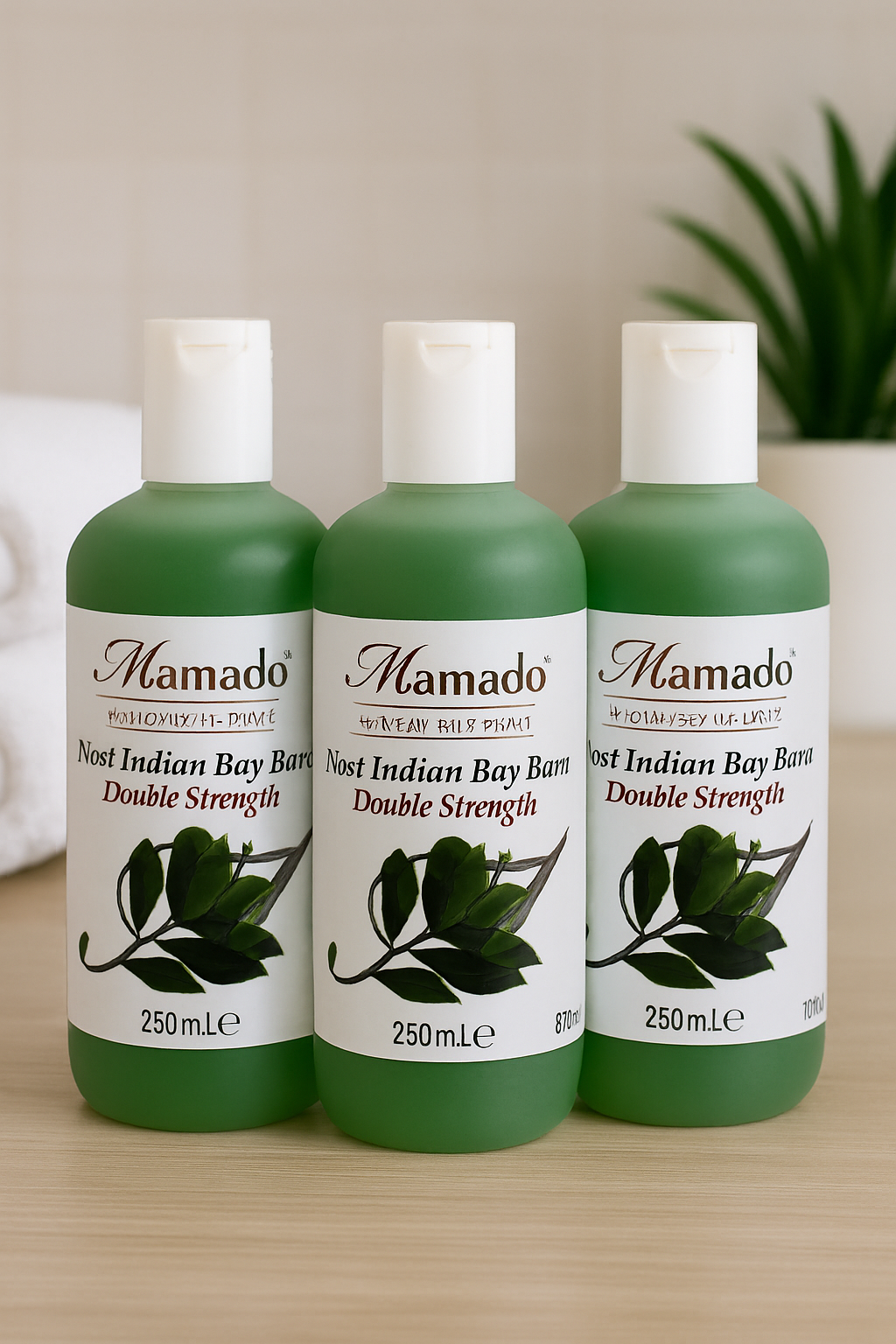 Mamado Original West Indian Double Strength Bay Rum Skin & Scalp Tonic for Revitalising Care 250ml (3 Pack)