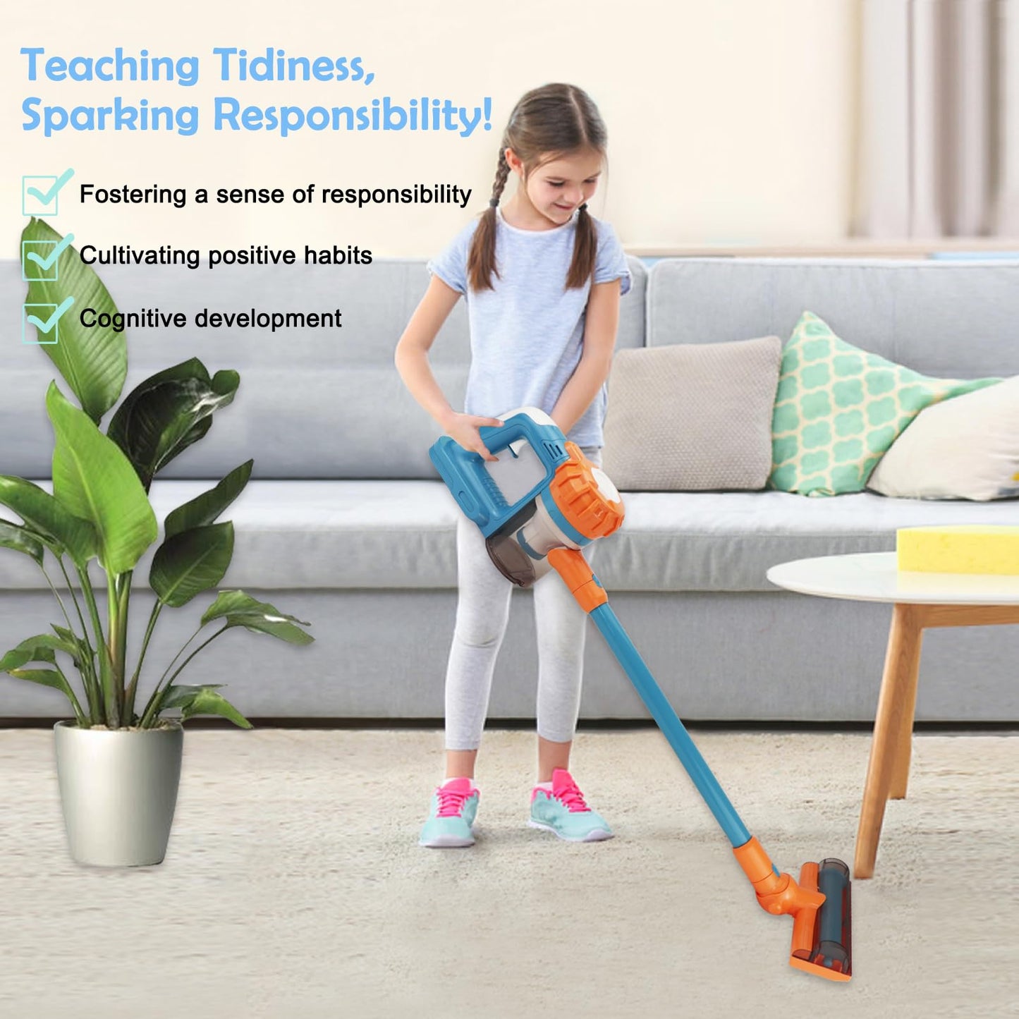 BAYMI Kids Vacuum That Really Works — 9-Piece Cleaning Set for Ages 3+