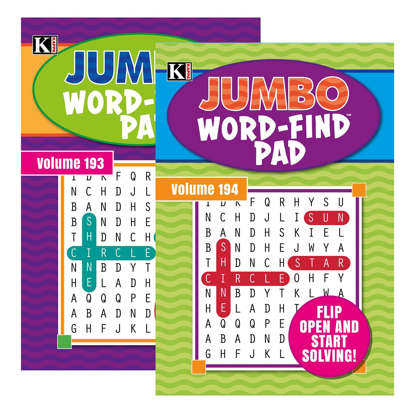 Bazic Products Kappa Jumbo Word Find Pad – 2 Titles Digest Puzzle Books for Adults & Teens (2-Pack)