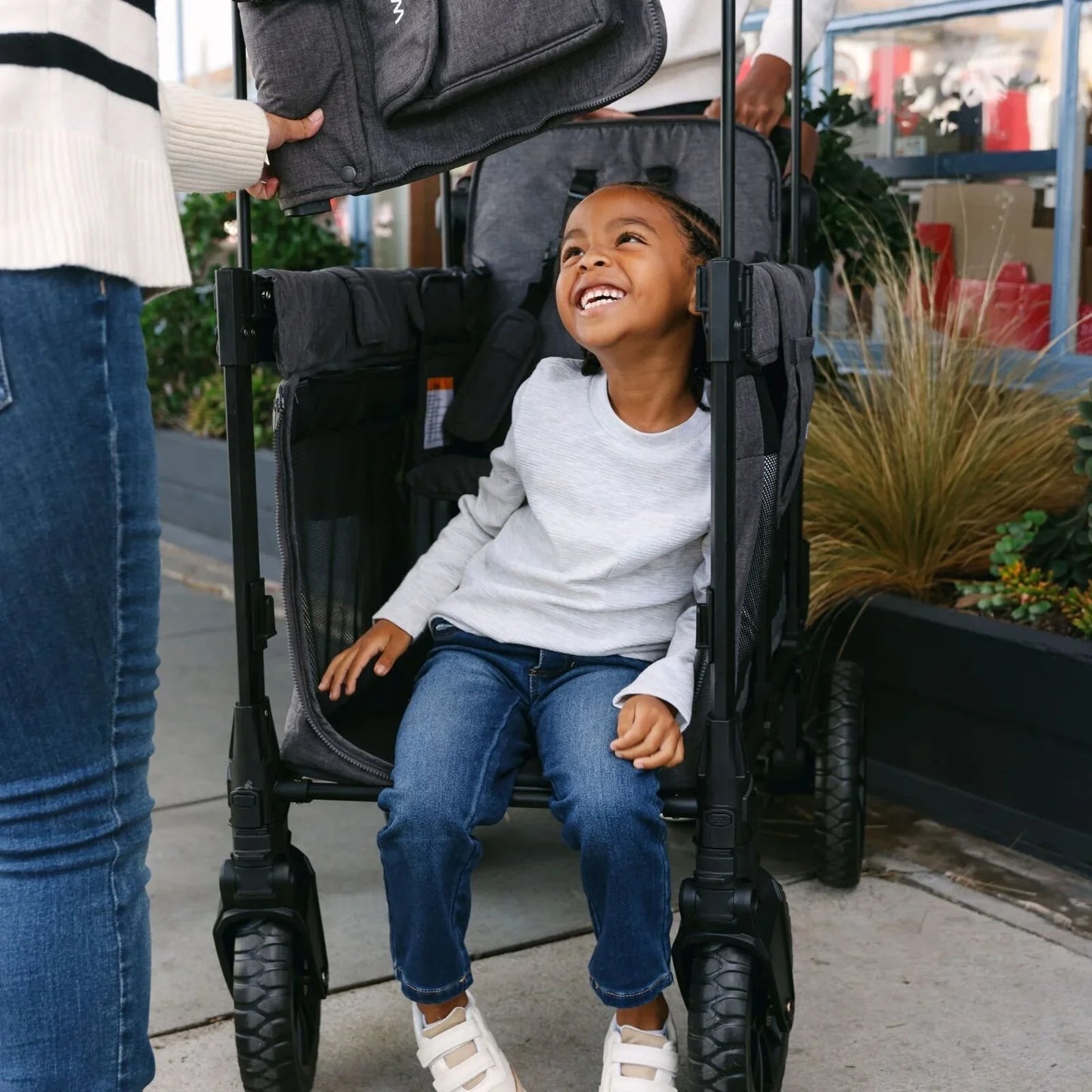 Wonderfold W2 Luxe Pro Stroller Wagon - Charcoal Grey