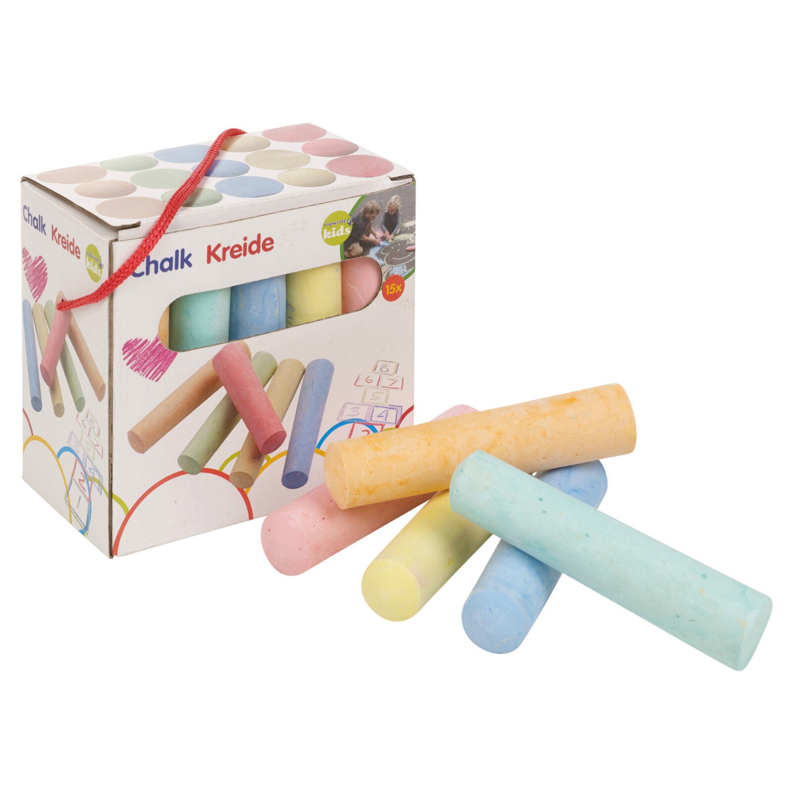 15 or 54 Piece Coloured Chalk Set Pavement Blackboard Children'S Gift Pub in Box