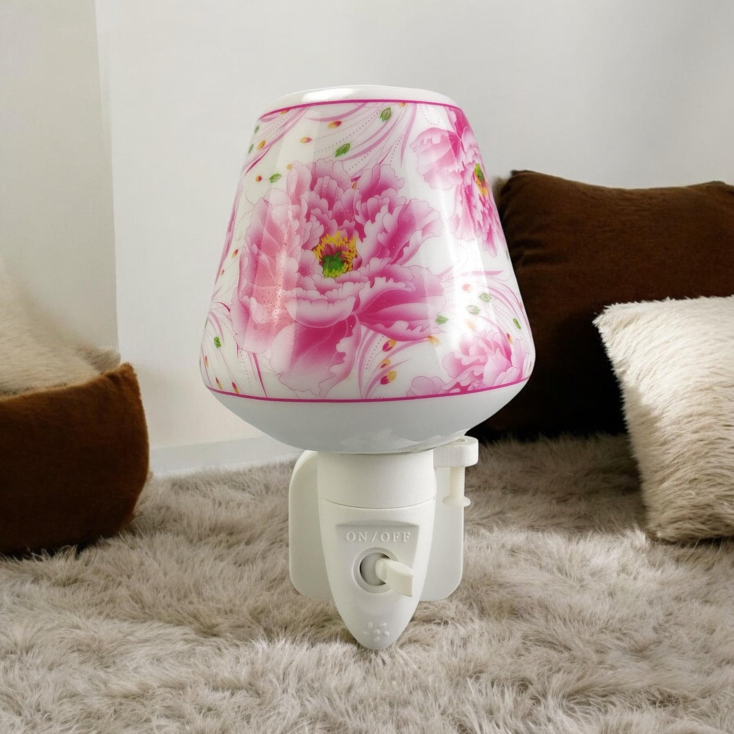 8 INCH FLORAL LED NIGHTLIGHT PINK BLOOMS