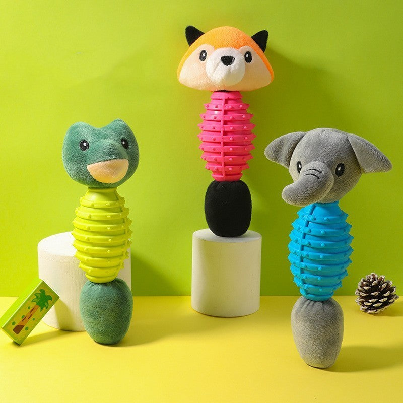 Plush Animal Pet Toy | Interactive TPR & Plush Toy for Dogs & Cats