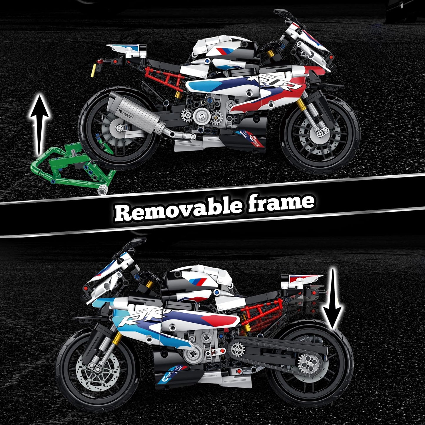 BBEUU 912-Piece 1000RR Motorcycle Building Block Set — 1:8 Scale, LEGO-Compatible, Gift for Teens & Adults