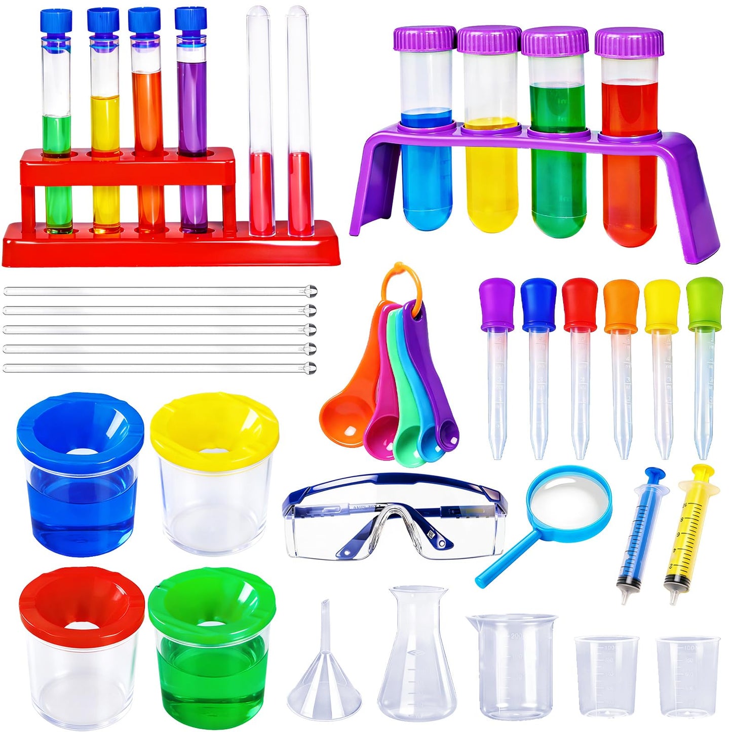 Bbiamsleep 37-Piece Science Kit for Kids | Beakers, Test Tubes & Droppers Set