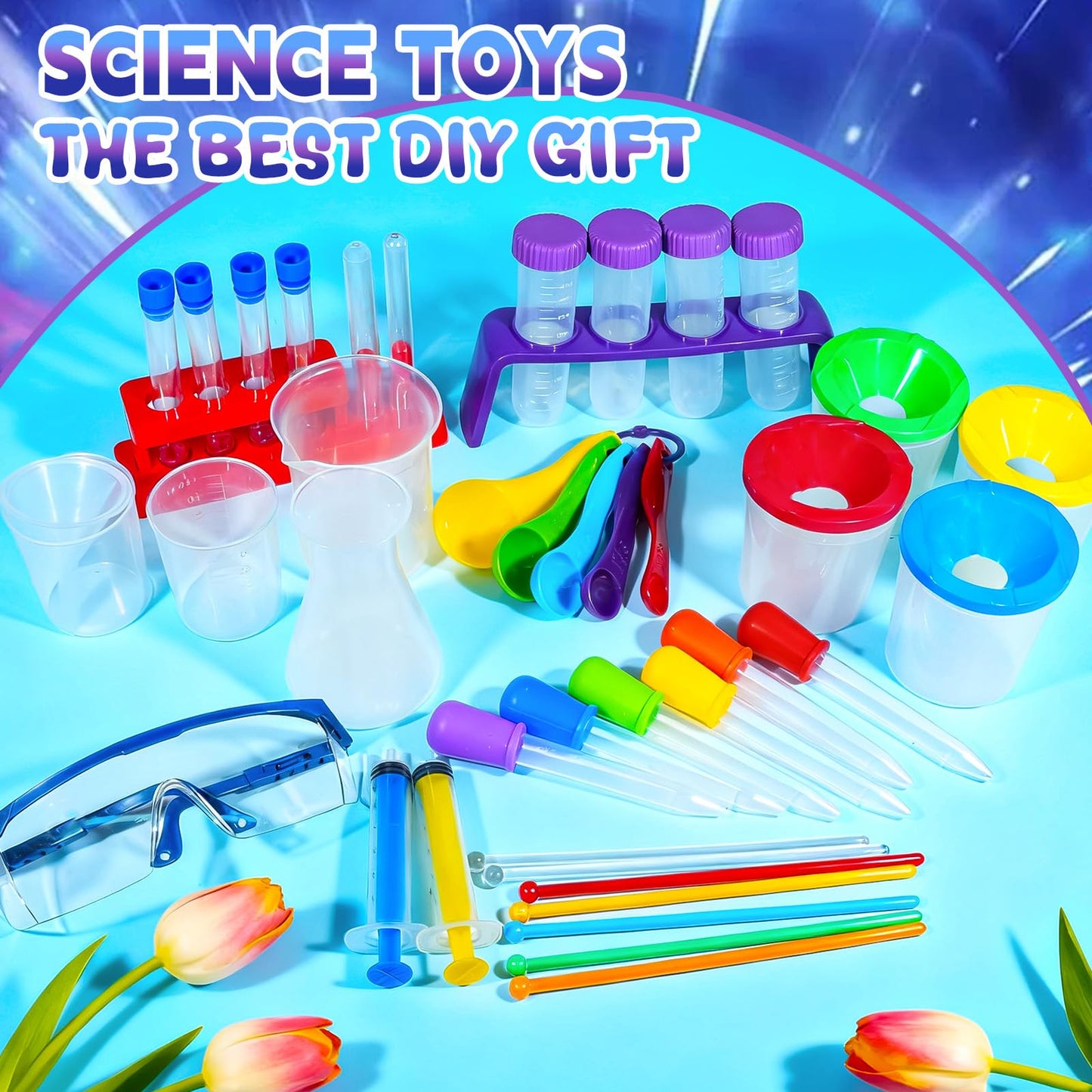 Bbiamsleep 37-Piece Science Kit for Kids | Beakers, Test Tubes & Droppers Set
