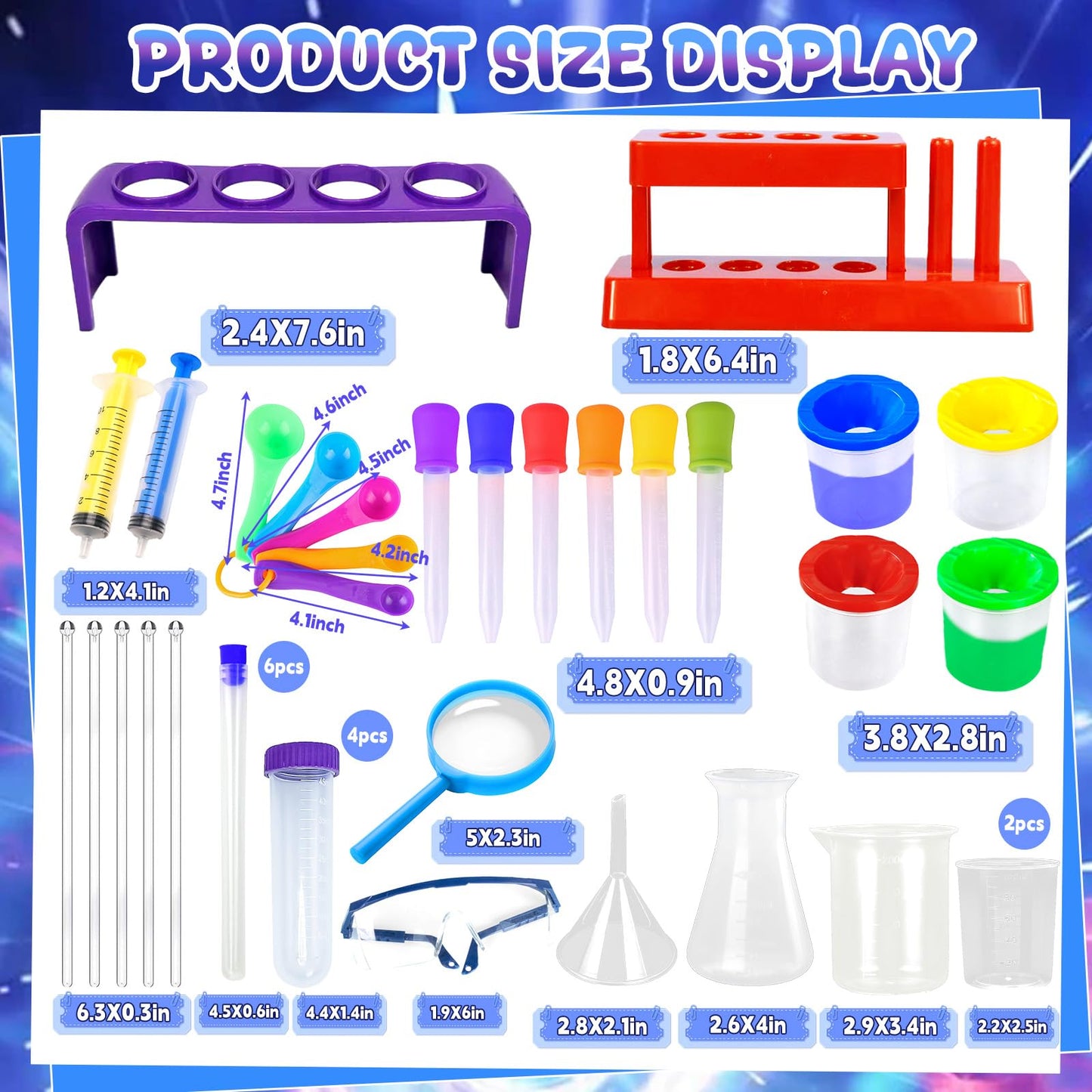 Bbiamsleep 37-Piece Science Kit for Kids | Beakers, Test Tubes & Droppers Set