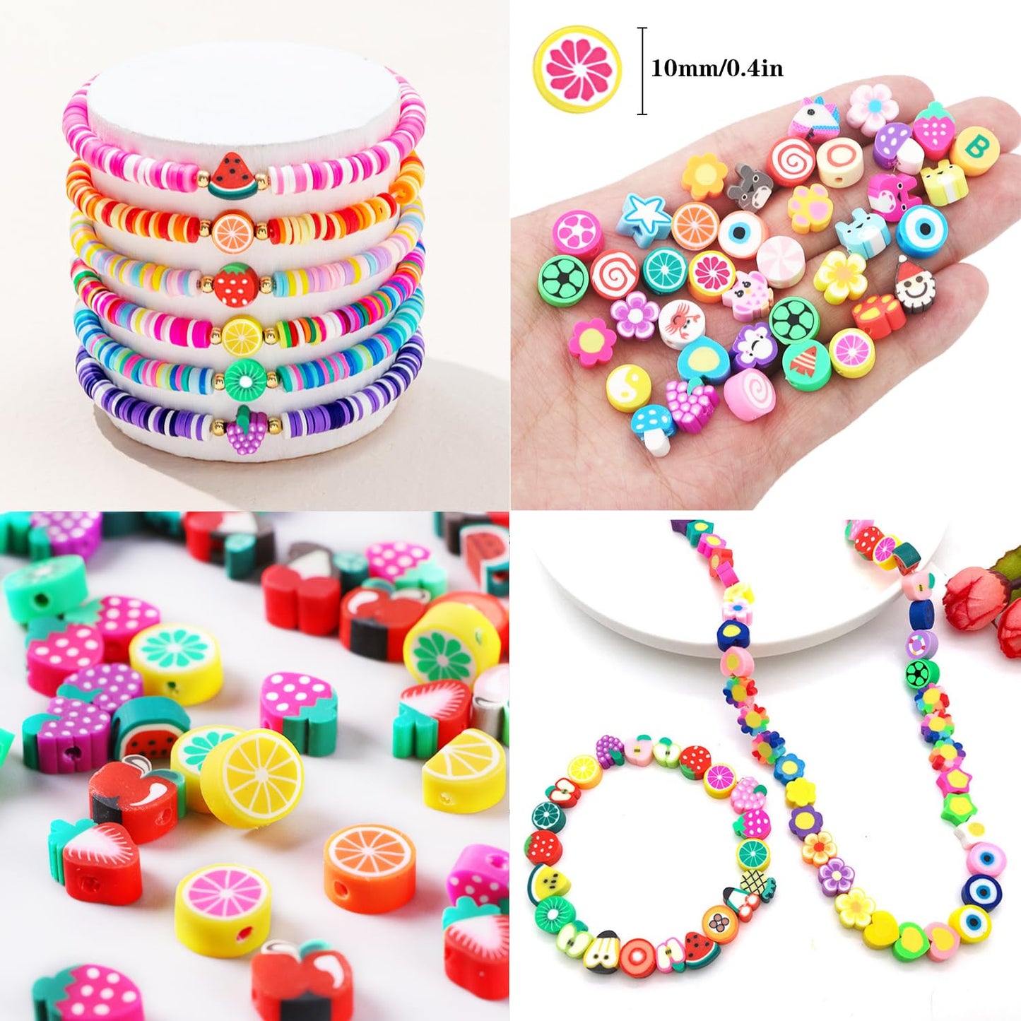BBita 2480pcs Mouse Head Polymer Clay Beads Kit – DIY Bracelets & Jewelry Making