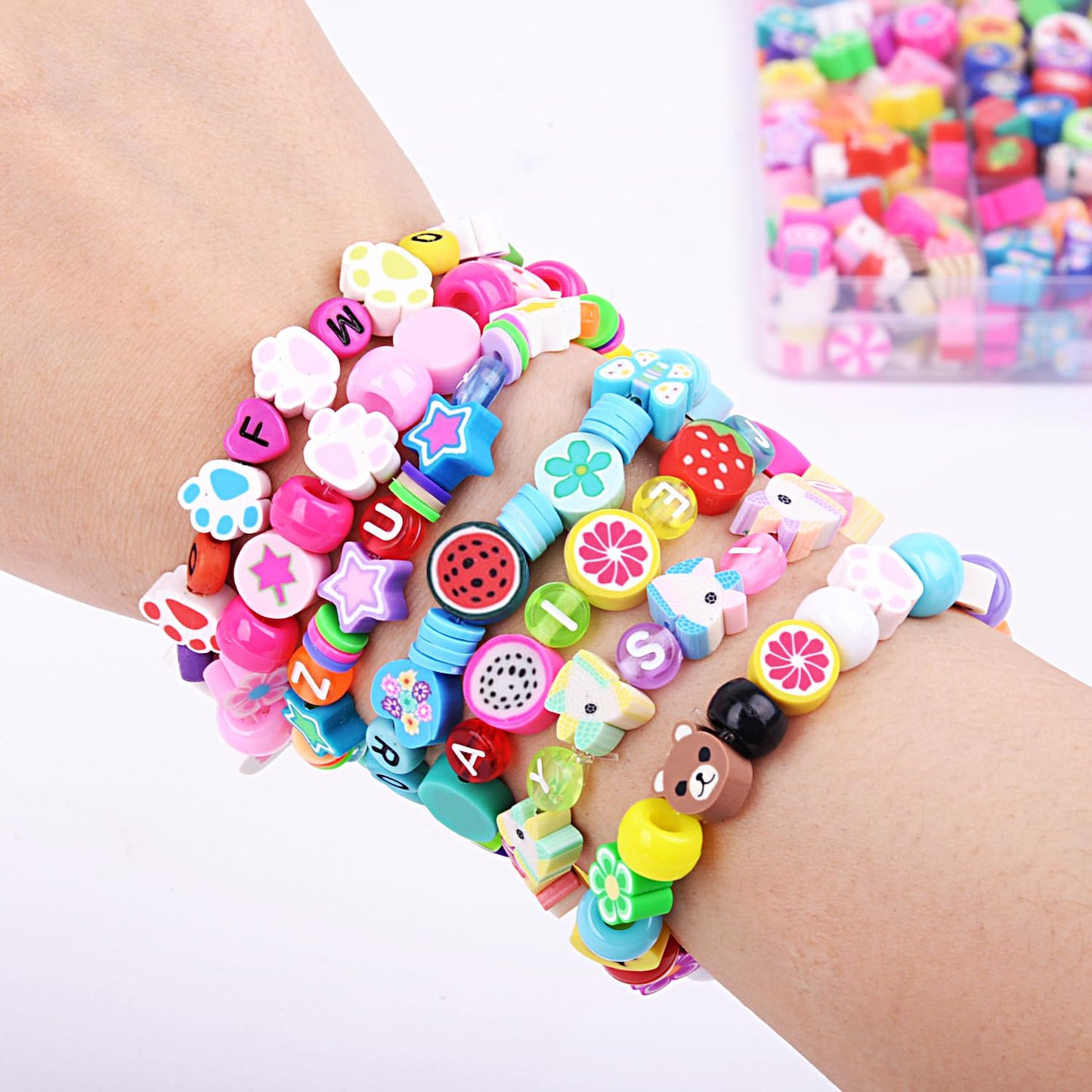 BBita 2480pcs Mouse Head Polymer Clay Beads Kit – DIY Bracelets & Jewelry Making