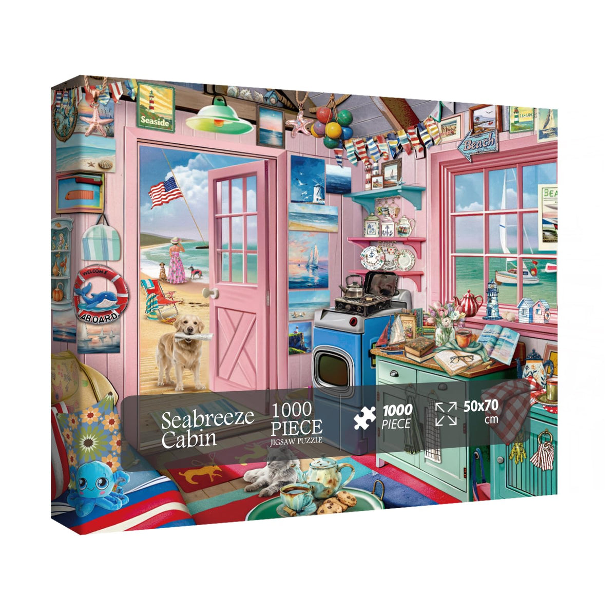 BBOLDIN Beach Summer House Puzzle – 1000 Piece Ocean Seashore Retreat for Home Decor