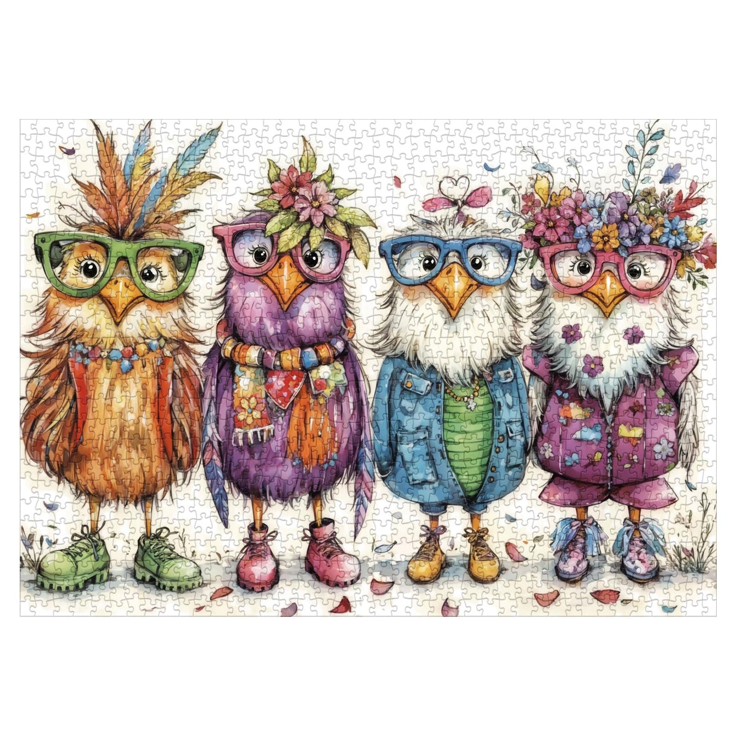 BBOLDIN Colorful Chicken Puzzles – 1000-Piece Jigsaw for Adults, Cute Bird Art
