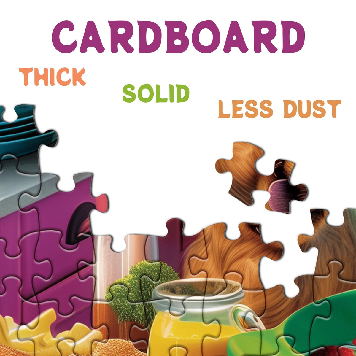 BBOLDIN Dog Puppy Pizza Puzzles for Adults 1000 Piece Kitchen Jigsaw