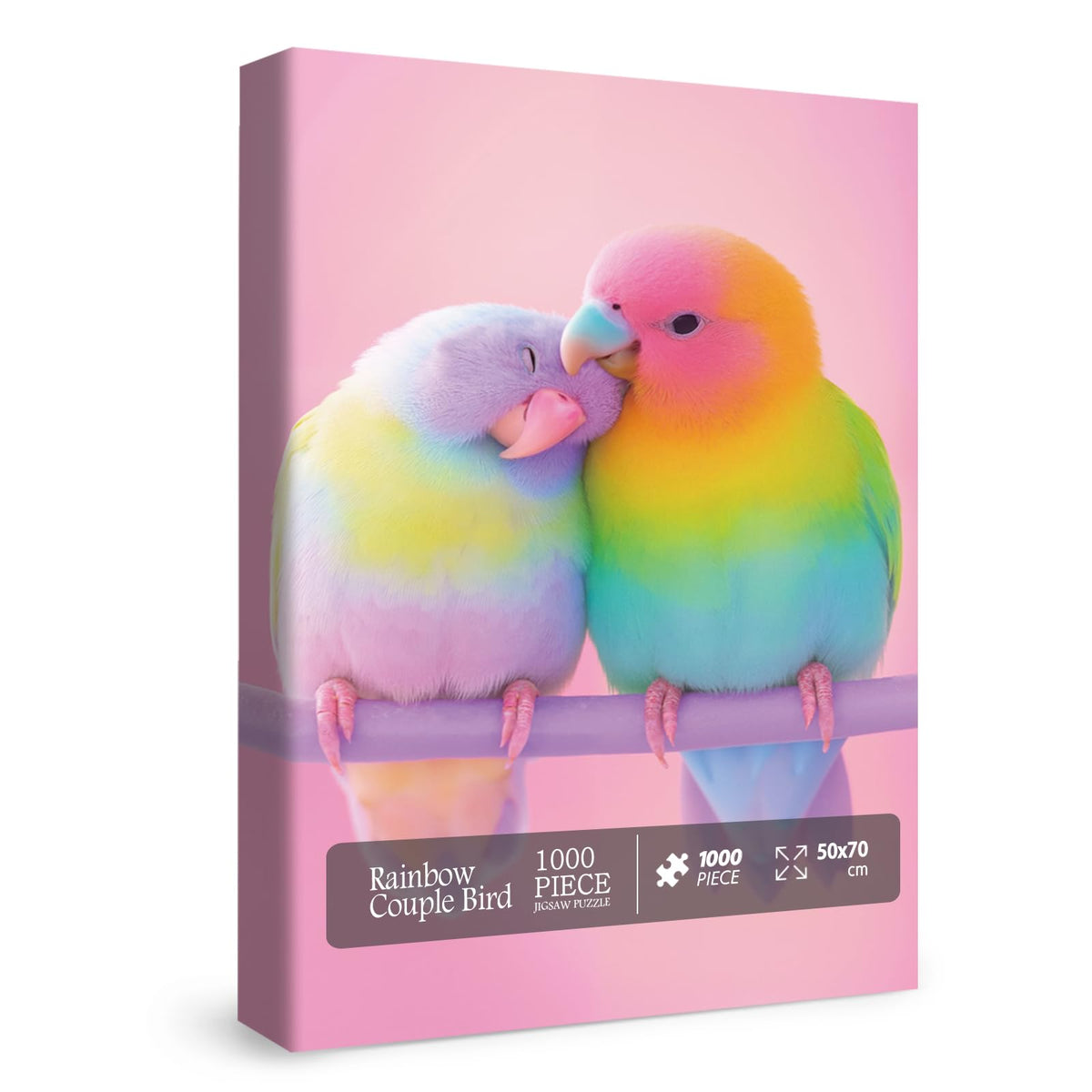 BBOLDIN Colorful Love Bird Puzzles for Adults | 1000-Piece Pink Scene Jigsaw
