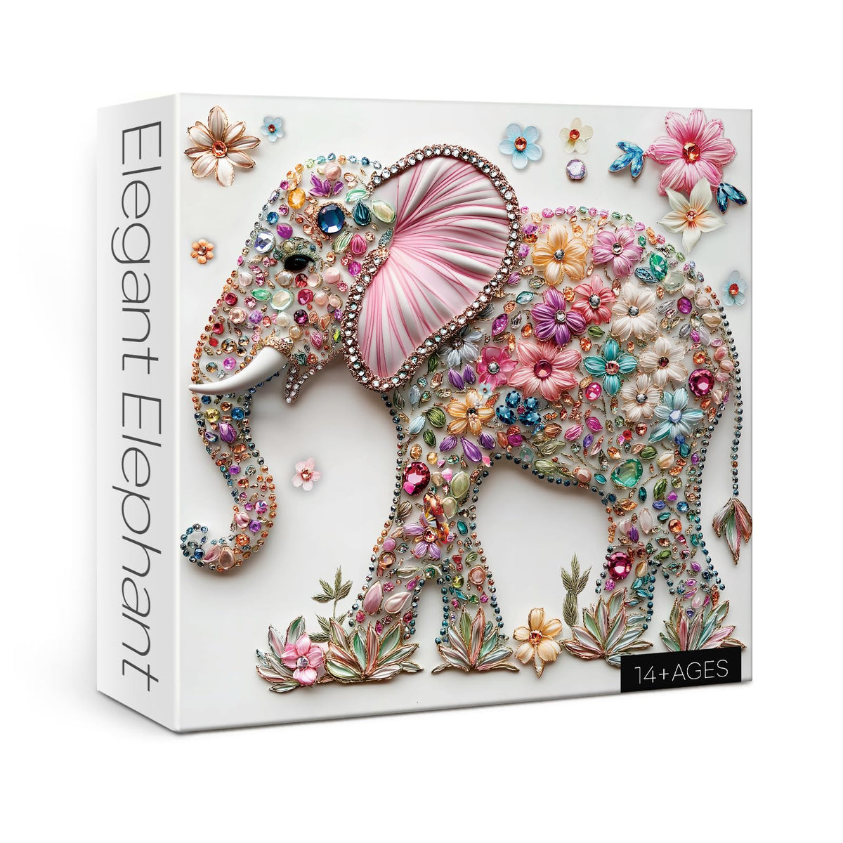 BBOLDIN Crystal Elephant Puzzle – 1000 Pieces for Adults | Jewel Floral Jigsaw