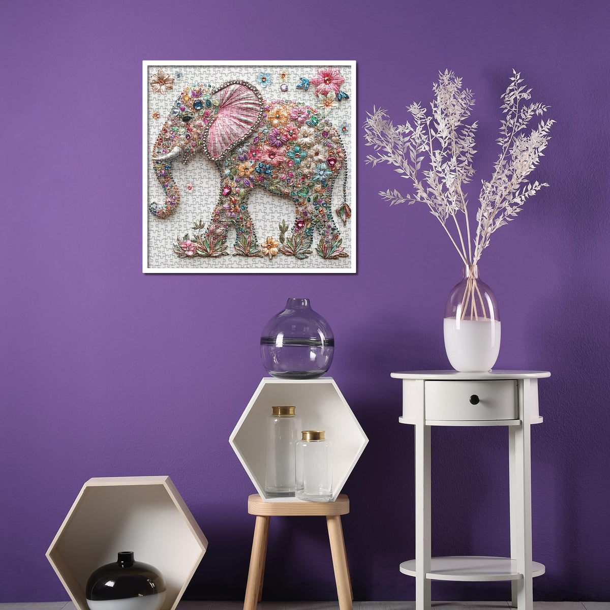 BBOLDIN Crystal Elephant Puzzle – 1000 Pieces for Adults | Jewel Floral Jigsaw