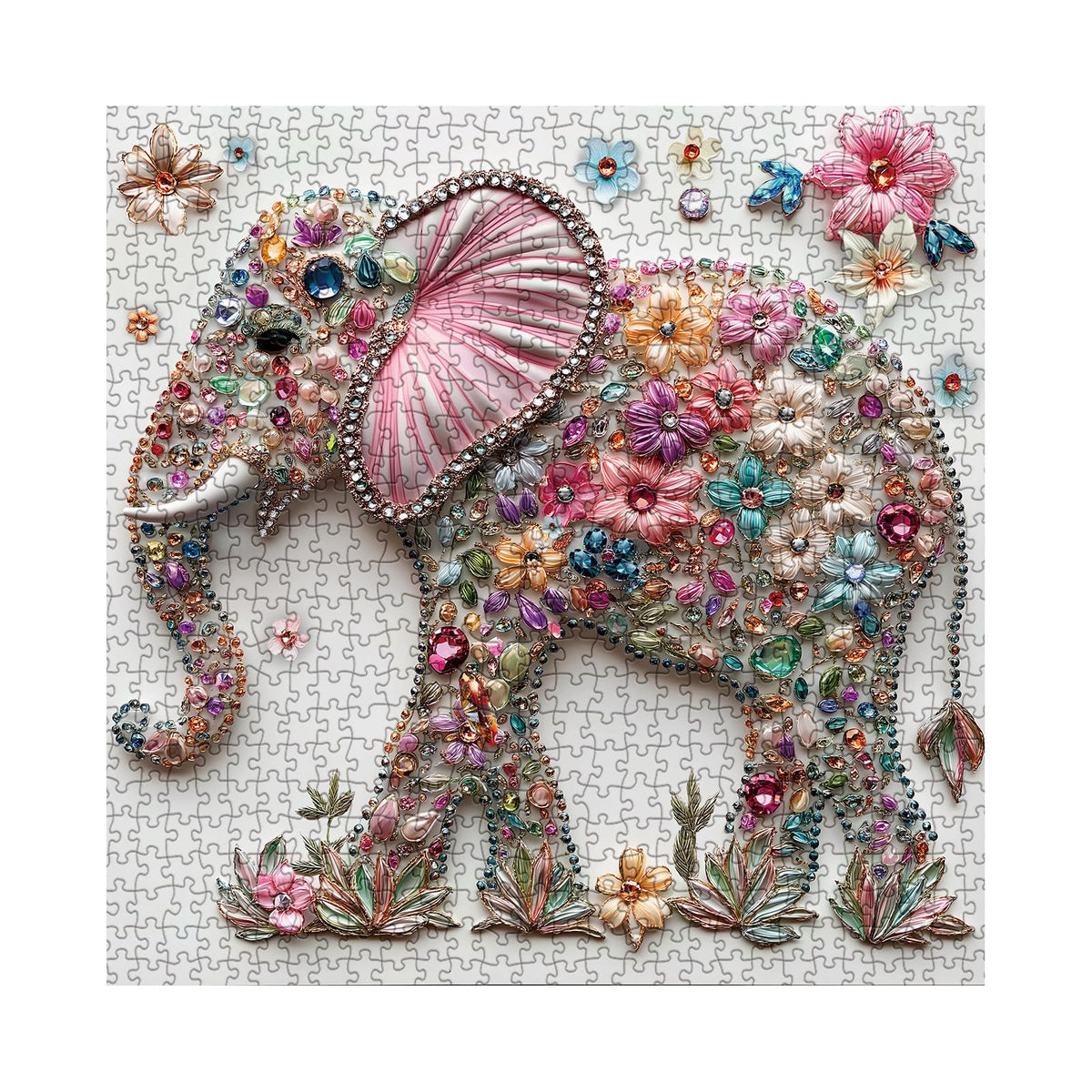BBOLDIN Crystal Elephant Puzzle – 1000 Pieces for Adults | Jewel Floral Jigsaw