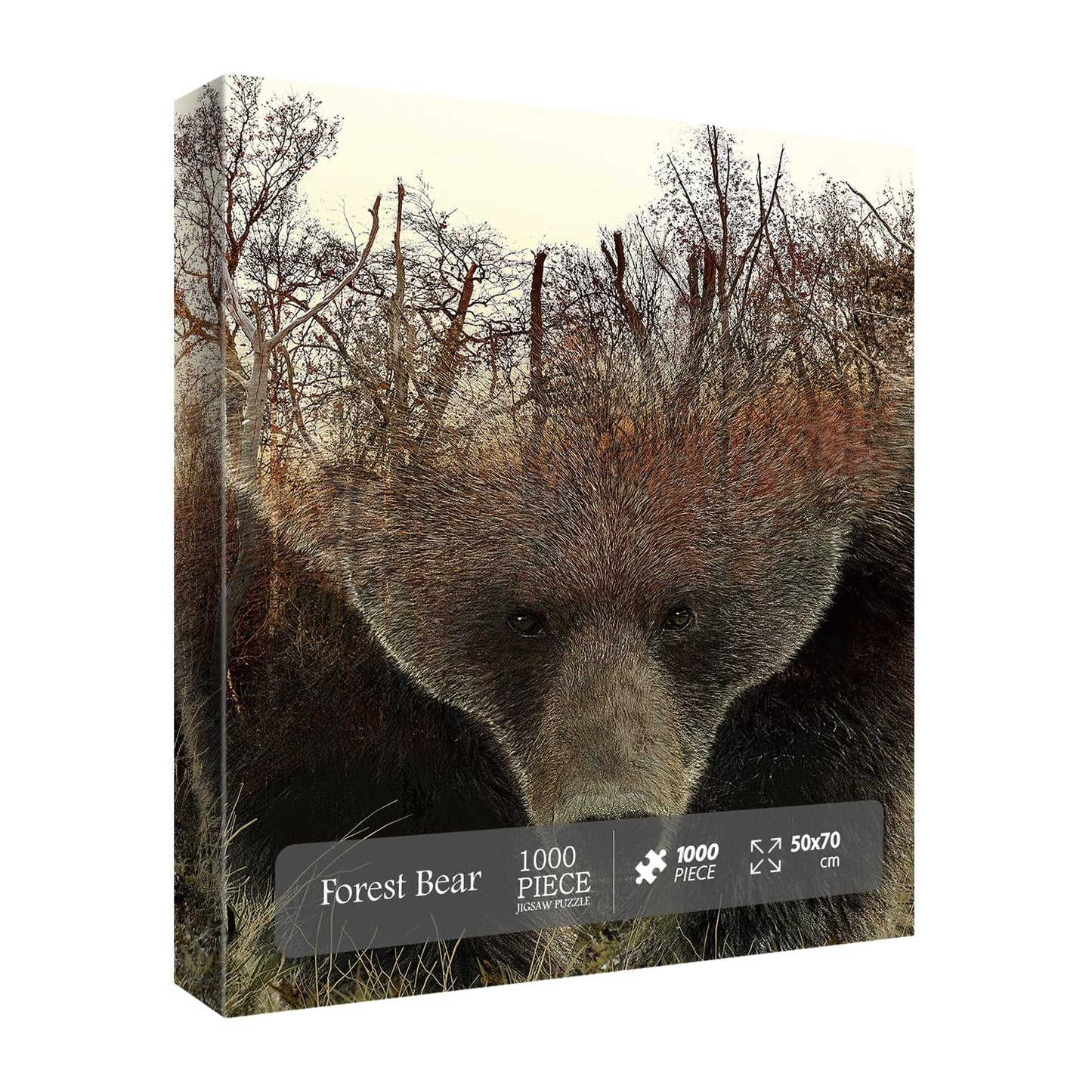BBOLDIN Animal Bear 1000-Piece Jigsaw Puzzle for Adults – Hard Forest Puzzle