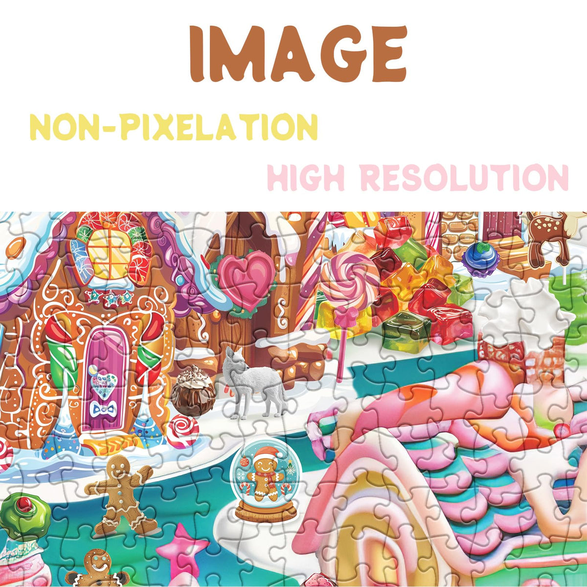 BBOLDIN Funny Winter Scenic 1000-Piece Puzzle – Candy Village Edition