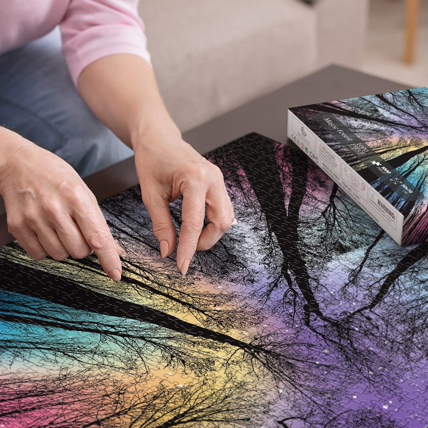 BBOLDIN Hard Impossible Puzzles for Adults - 1000 Piece Gradient Forest Jigsaw