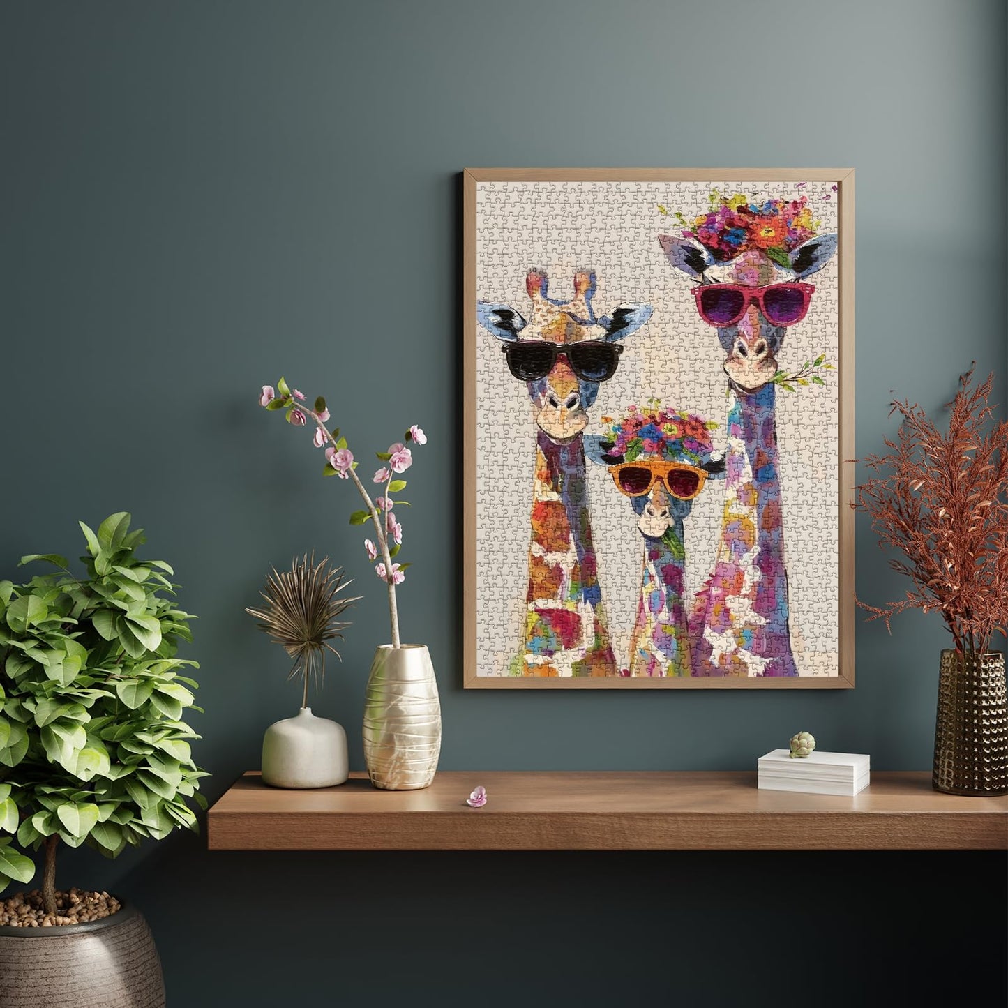 BBOLDIN Cool Giraffe Family Puzzles for Adults – 1000-Piece Jigsaw, Funny Wildlife Art