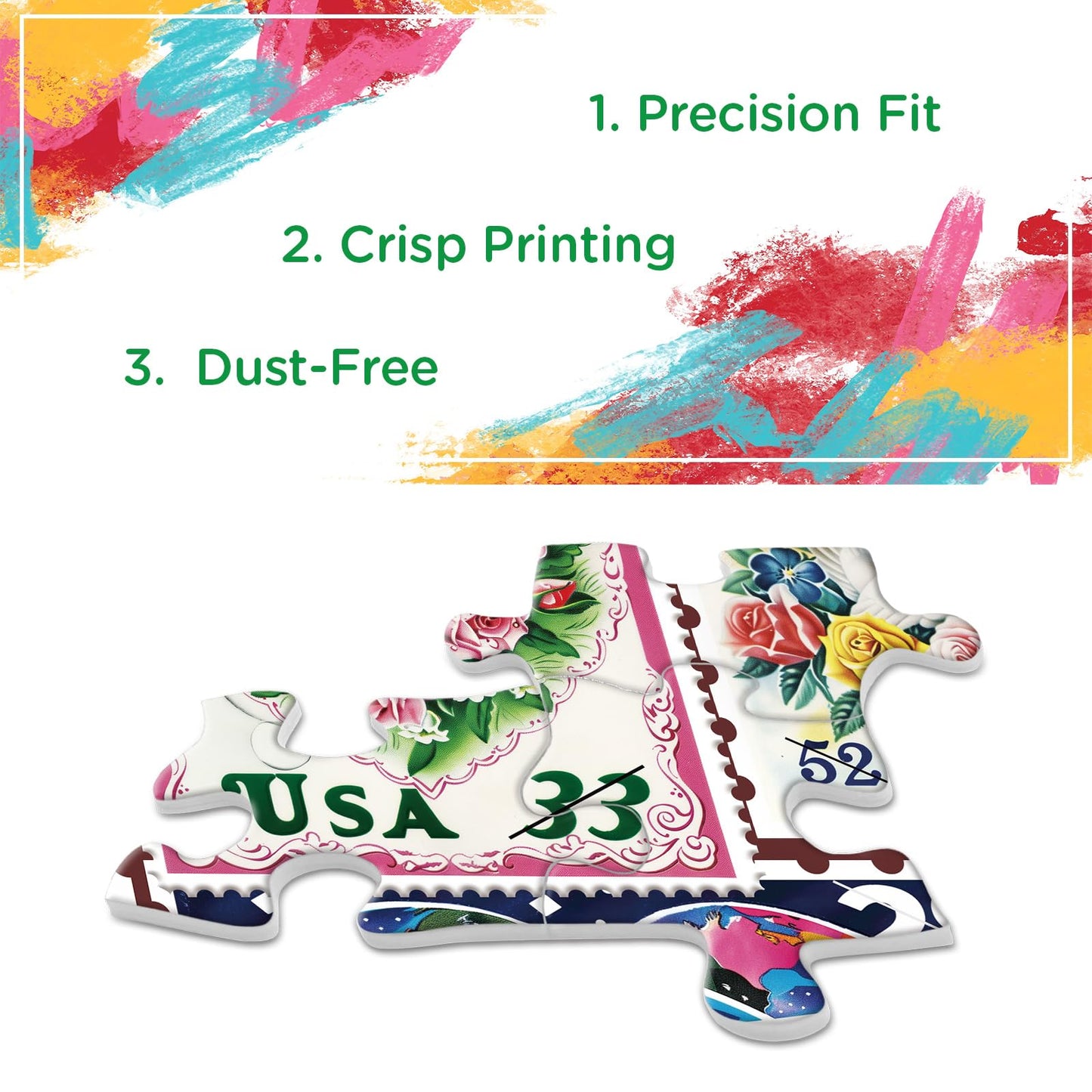 BBOLDIN Love Heart Stamps 1000-Piece Puzzle – Colorful Valentines Collage for Gifting