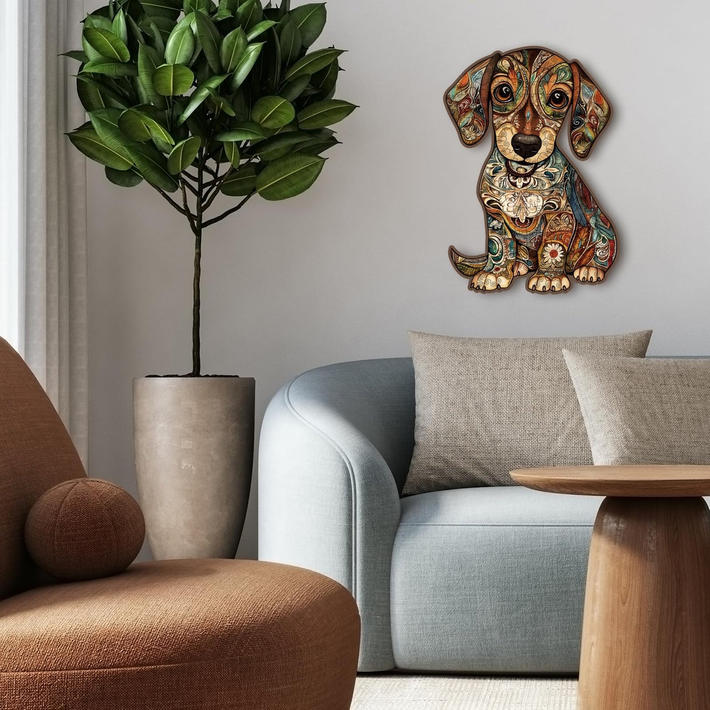 BBOLDIN Colorful Dog Wooden Puzzle 200 Pieces 21 Unique Shapes