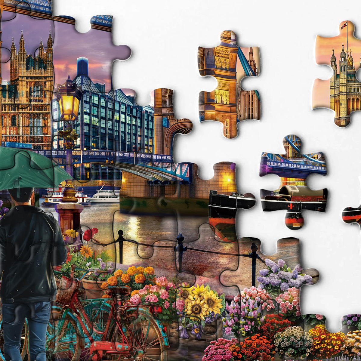 BBOLDIN London Sunset Landscape Puzzle – 1000 Pieces for Adults