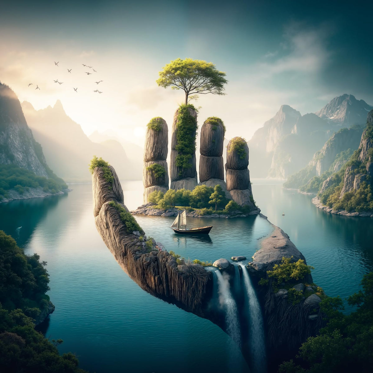 BBOLDIN Nature Lake Landscape Puzzle — 1000 Pieces | Tree of Life Forest Jigsaw