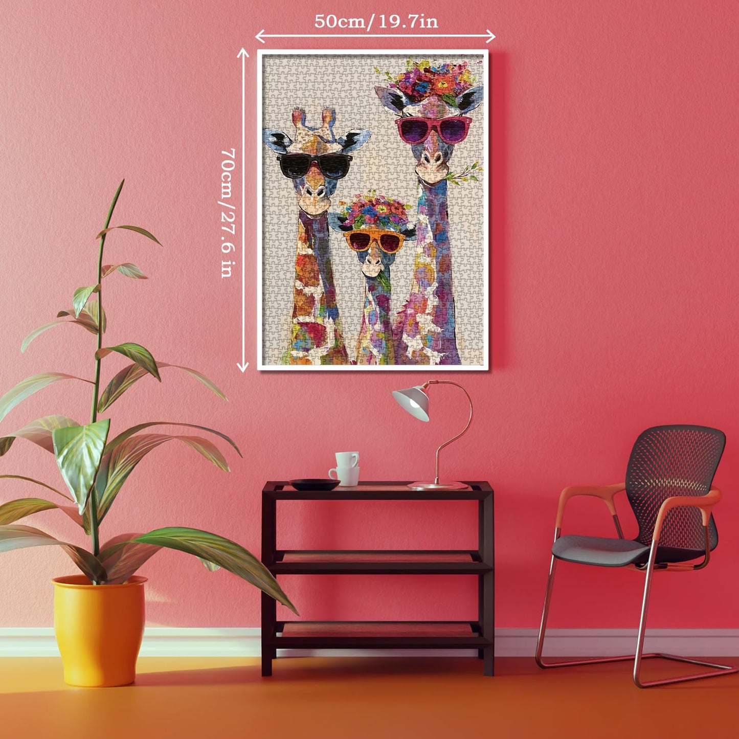 BBOLDIN Cool Giraffe Family Puzzles for Adults – 1000-Piece Jigsaw, Funny Wildlife Art