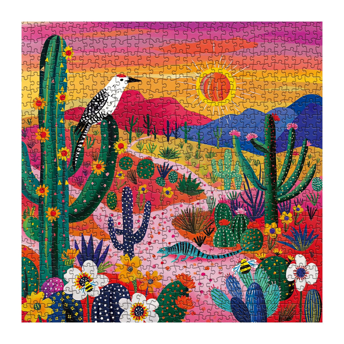 BBOLDIN Colorful Succulent Desert Puzzle 1000 Pieces – Nature Cactus Jigsaw for Adults