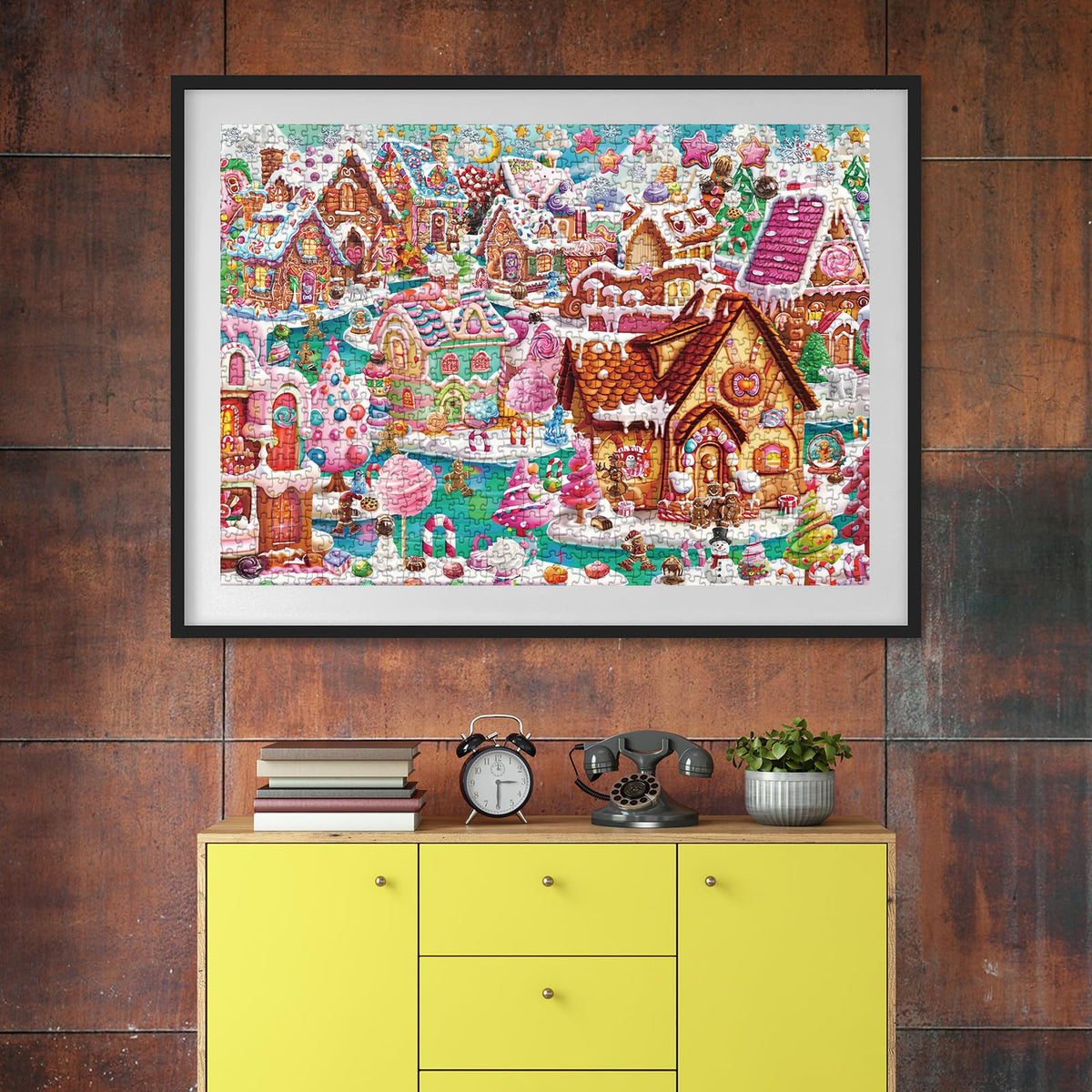 BBOLDIN Funny Winter Scenic 1000-Piece Puzzle – Candy Village Edition