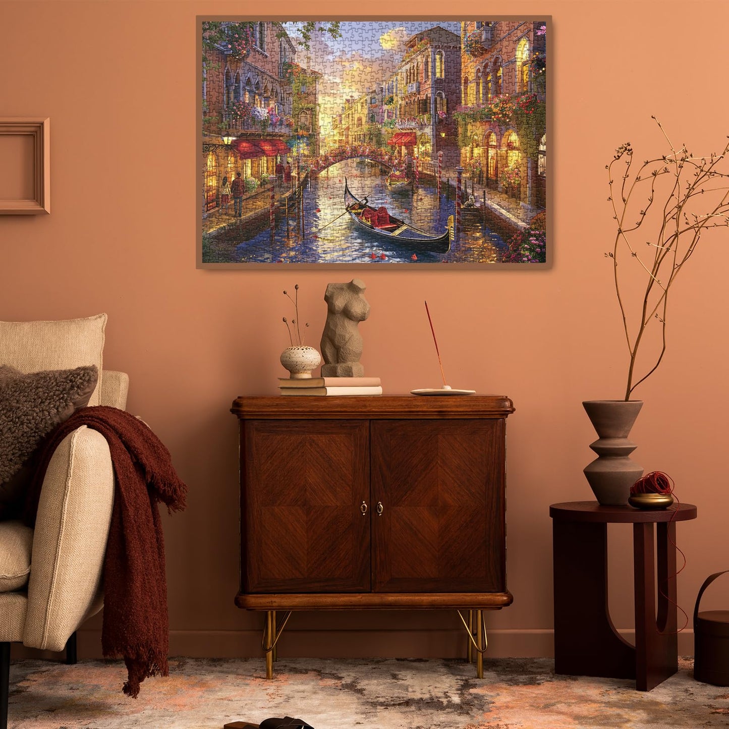 BBOLDIN Italy Venice Landscape 1000-Piece Puzzle – Colorful Sunset Canal Scene for Adults