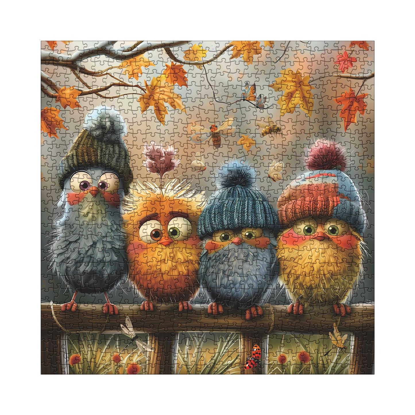 BBOLDIN Autumn Bird Puzzle 1000 Pieces – Cozy Fall Landscape Jigsaw for Adults