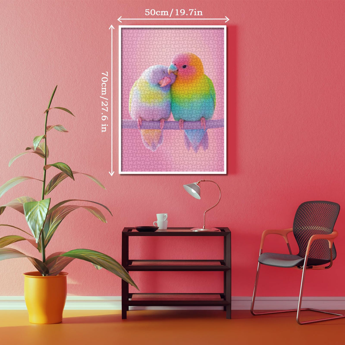 BBOLDIN Colorful Love Bird Puzzles for Adults | 1000-Piece Pink Scene Jigsaw