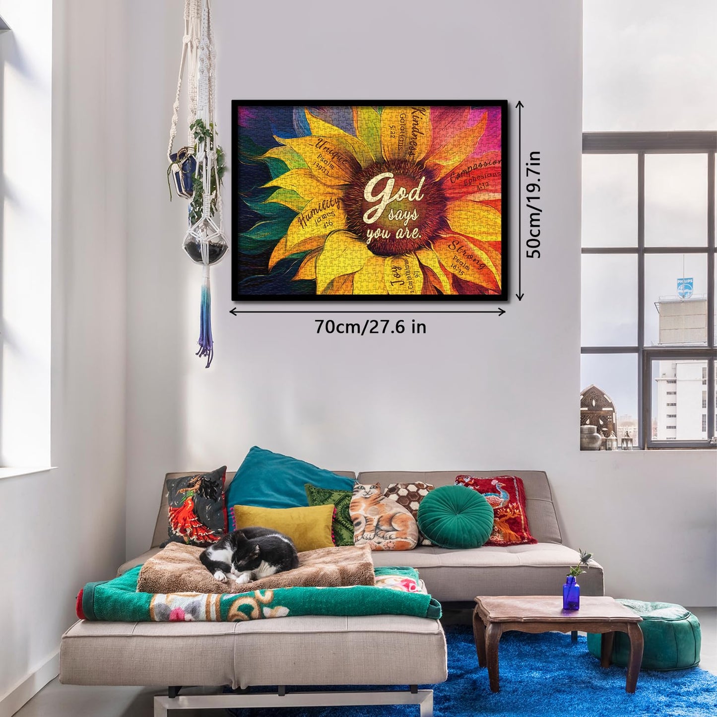 BBOLDIN Rainbow Sunflower Puzzle for Adults – 1000 Pieces | Colorful Flower Jigsaw