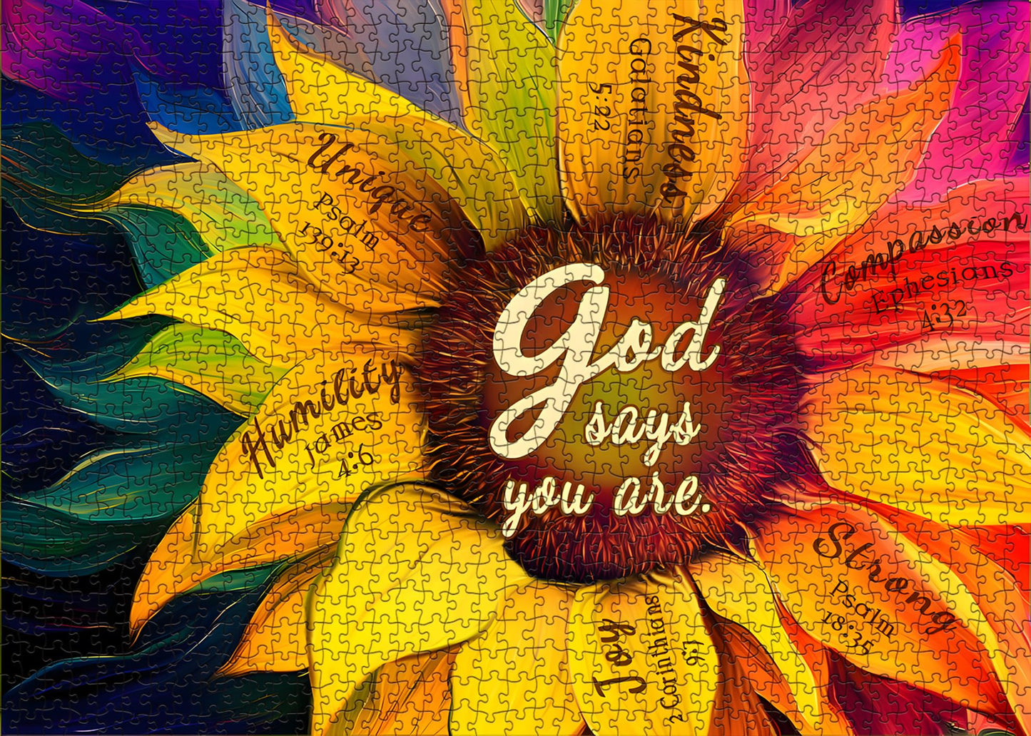 BBOLDIN Rainbow Sunflower Puzzle for Adults – 1000 Pieces | Colorful Flower Jigsaw
