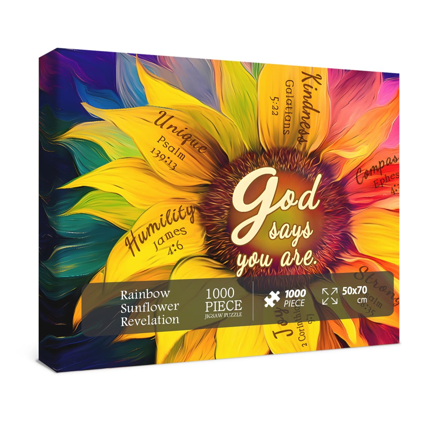 BBOLDIN Rainbow Sunflower Puzzle for Adults – 1000 Pieces | Colorful Flower Jigsaw