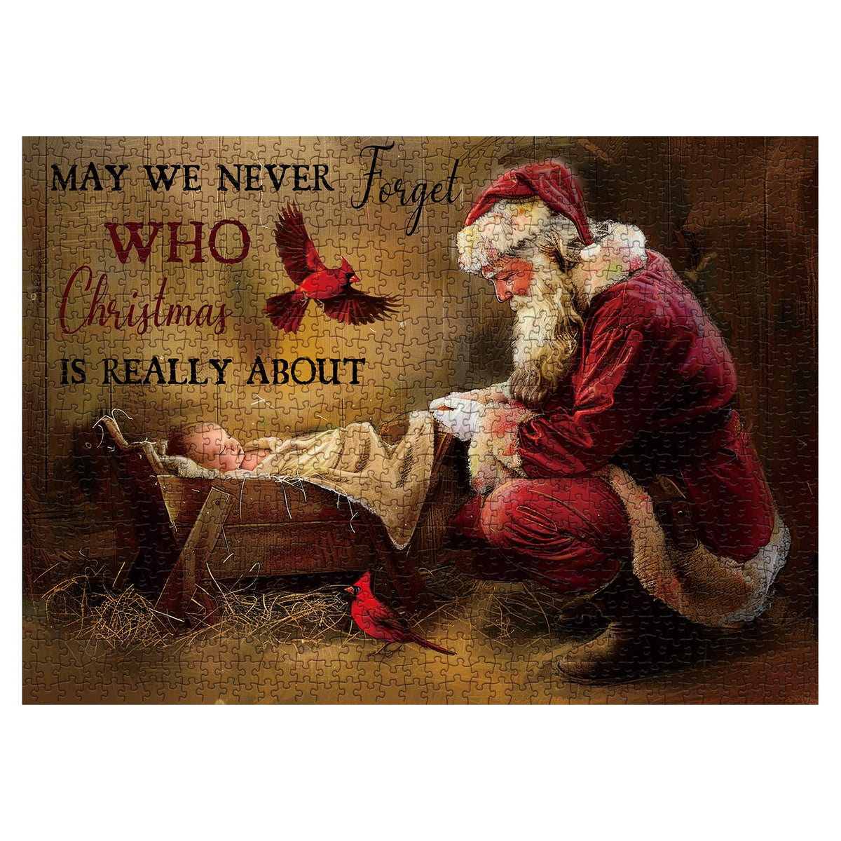 BBOLDIN Christmas Jesus Nativity Puzzle 1000 Pieces – Santa Claus Jigsaw, 50x70 cm