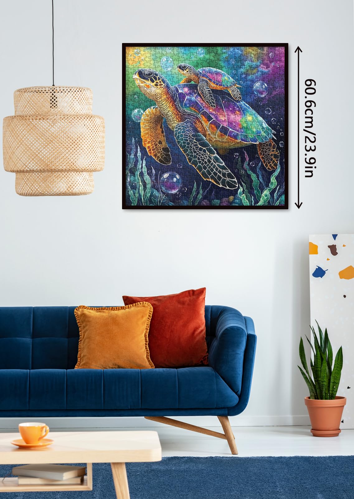 BBOLDIN Colorful Sea Turtle 1000-Piece Puzzle – Gradient Ocean Art & Nature