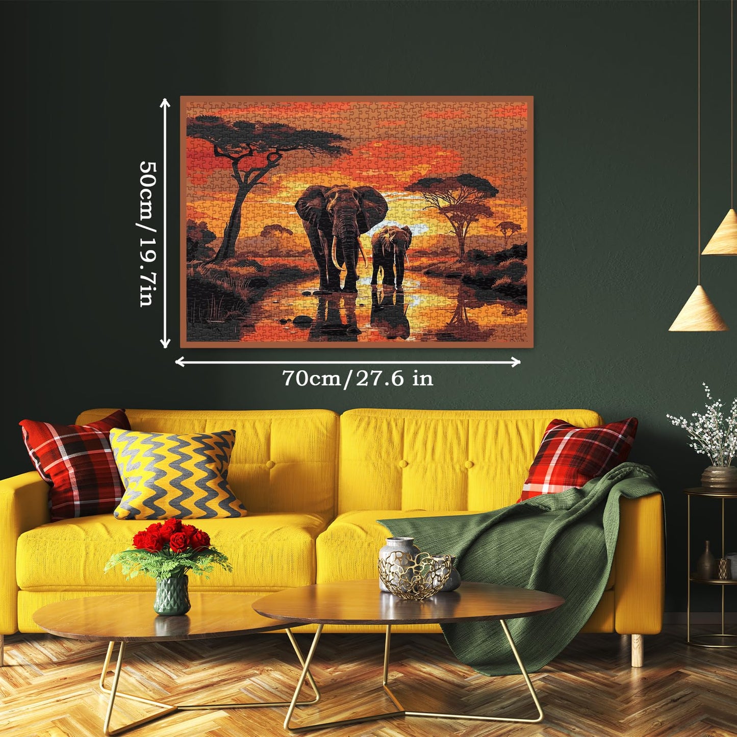 BBOLDIN Sunset Elephant 1000-Piece Puzzle for Adults – Nature Wildlife Jigsaw